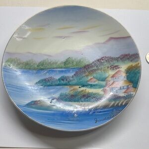 Scenic Japanese Hand-Painted Decorative Plate